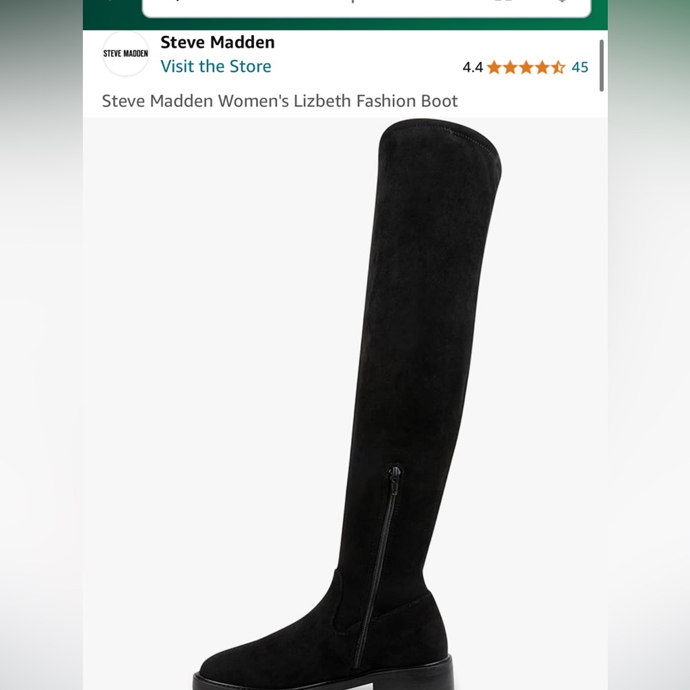 NWOT STEVE MADDEN LIZBETH OVER THE KNEEE BLACK BOOT
